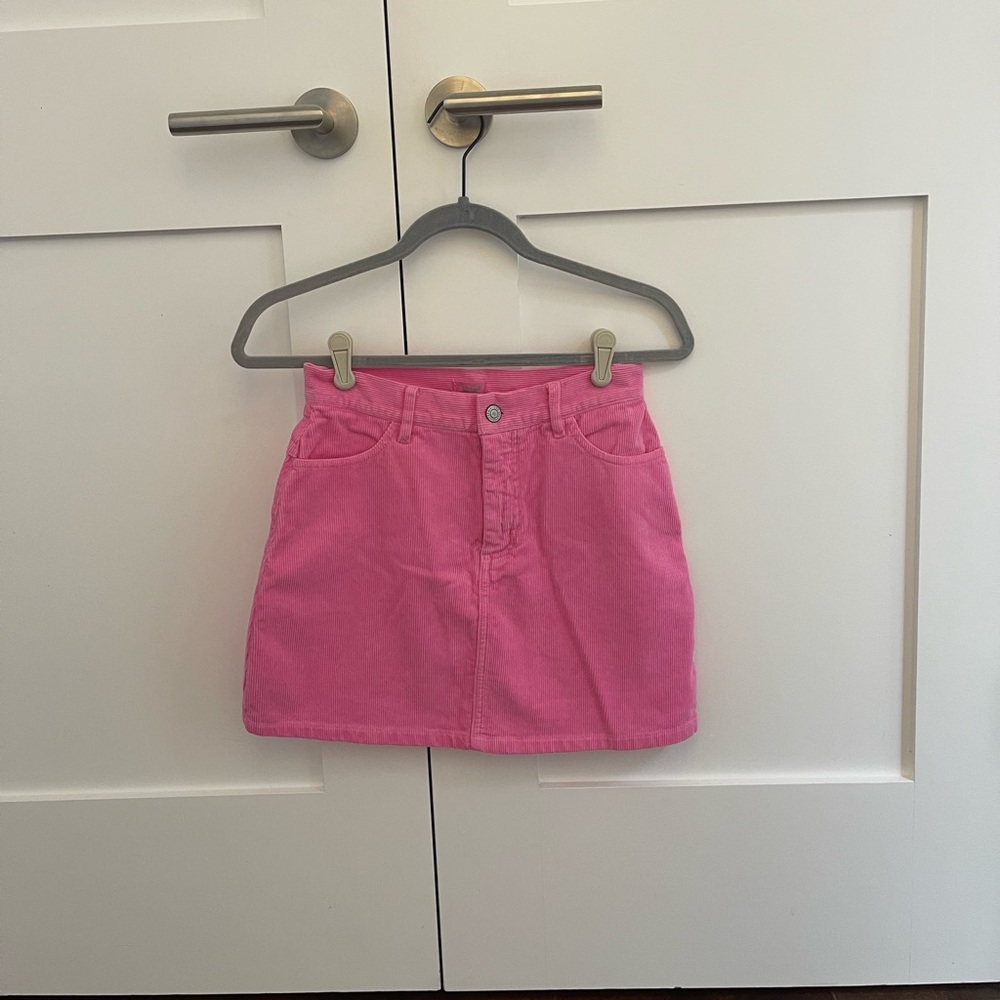 John Galt Pink Corduroy Skirt